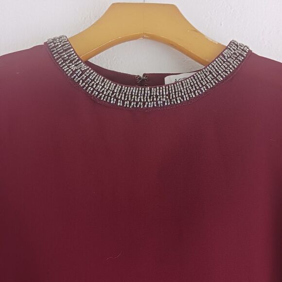 Active USA long sleeve sequin hem neck blouse size S - Picture 2 of 7